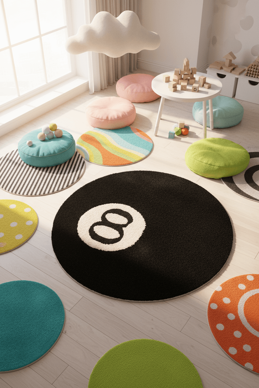 Creating a Playful Space with Unique Circular Rugs